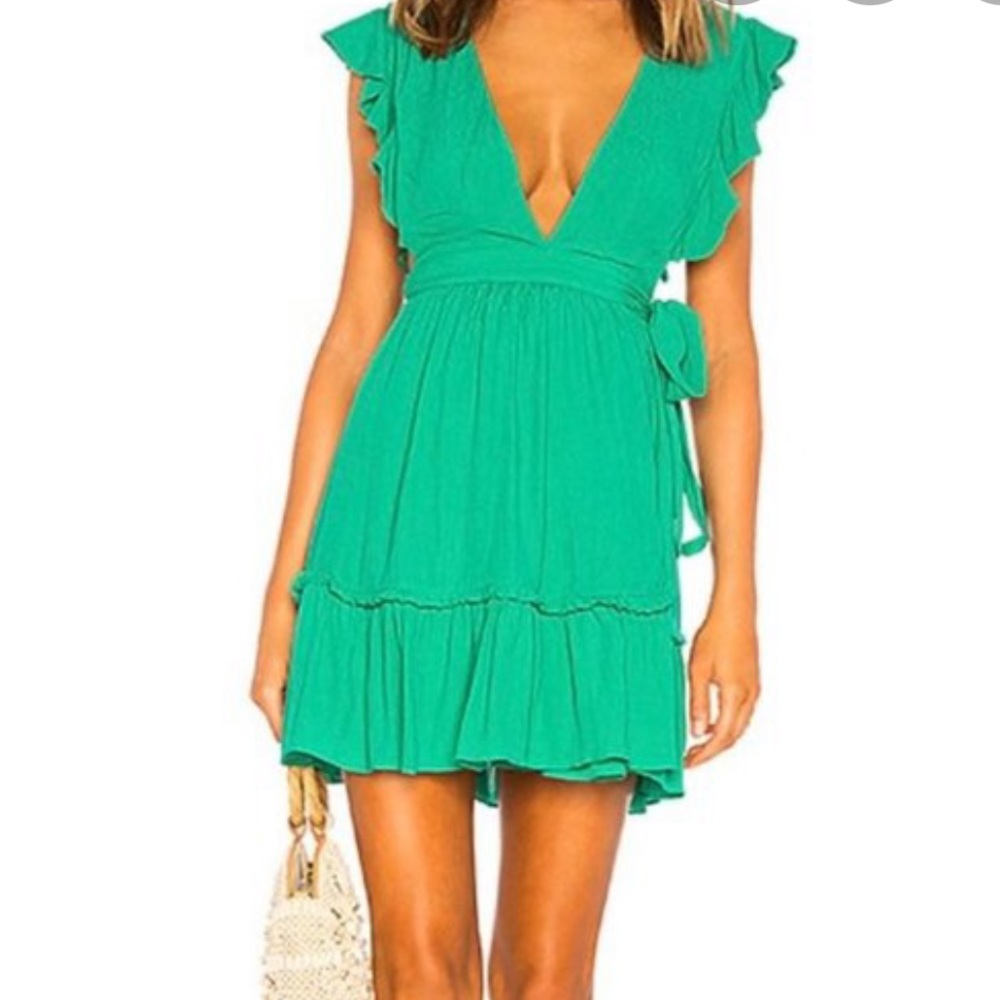 majorelle wrap green dress